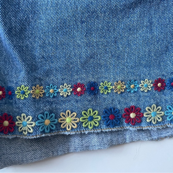 Vintage floral cutoff denim shorts - Picture 3 of 5